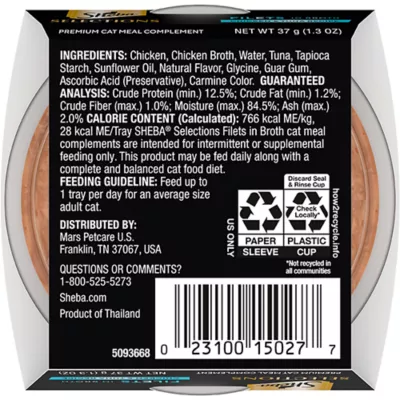 Product SHEBA Selections Filets In Broth - Premium Cat Meal Complement, 1.3 OZ