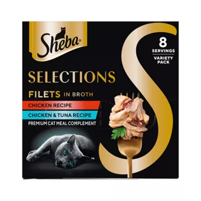 Product SHEBA Selections Filets In Broth - Premium Cat Meal Complement, Variety Pack, 10.4 OZ