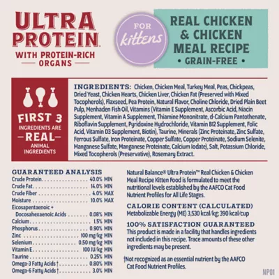 Product Natural Balance Ultra Protein Kitten Dry Cat Food, Real Chicken & Chicken Meal Recipe