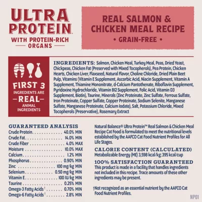 Product Natural Balance Ultra Protein Dry Cat Food, Real Salmon & Chicken Meal Recipe, 10 lbs.