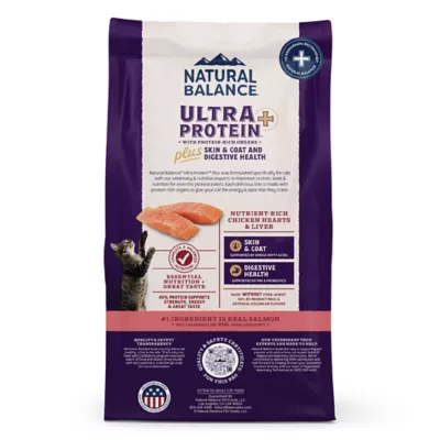 Product Natural Balance Ultra Protein+ Dry Cat Food, Skin/Coat/Digestive Health, Real Salmon & Chicken Meal