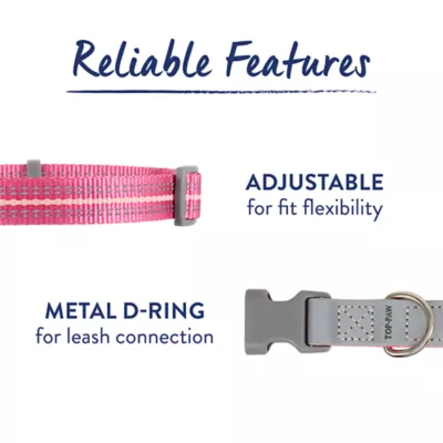 Top Paw® Reflective Dog Collar, Adjustable, Comfortable, Durable, Multiple Sizes, Multiple Colors - Image 3