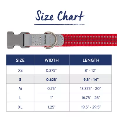 Top Paw® Reflective Dog Collar, Adjustable, Comfortable, Durable, Multiple Sizes, Multiple Colors - Image 5