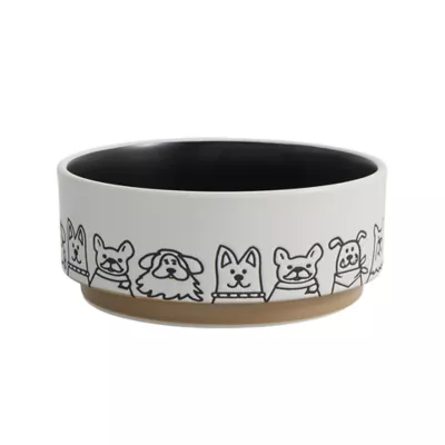 Product Top Paw® Black & White Dog Paw Ceramic Dog Bowl