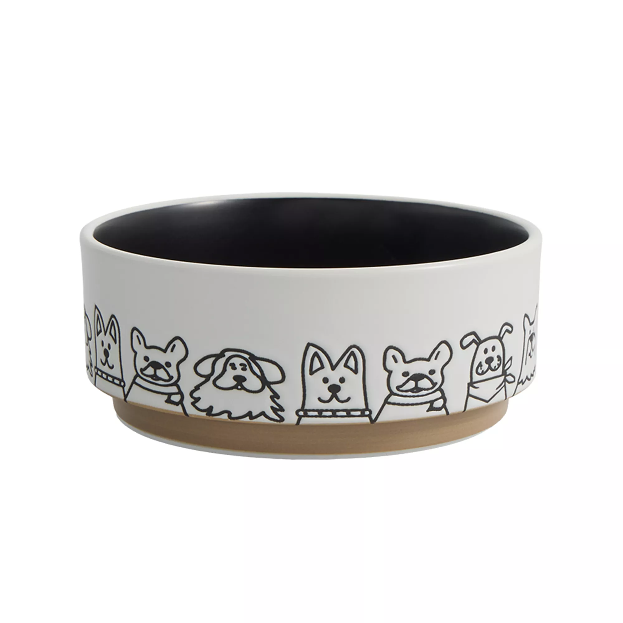 Top Paw® Black & White Dog Paw Ceramic Dog Bowl