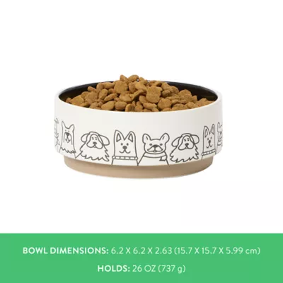 Top Paw® Black & White Dog Paw Ceramic Dog Bowl - Image 5