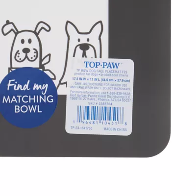 Top Paw® Black & White Dog Face Placemat - Image 7