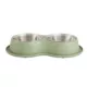 Product Top Paw® Green Melamine & Stainless Steel Double Dog Bowl, 60 oz