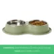 Product Top Paw® Green Melamine & Stainless Steel Double Dog Bowl, 60 oz