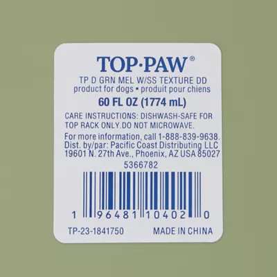Product Top Paw® Green Melamine & Stainless Steel Double Dog Bowl, 60 oz