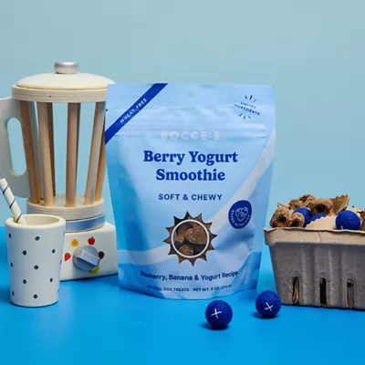 Product Bocce's Berry Yogurt Smoothie Soft and Chewy Dog Treats 12 OZ