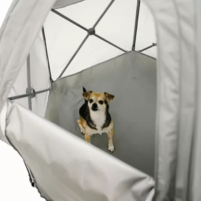 Product Carlson Pet Products Deluxe Gray Six Panel Pet Pen with Canopy