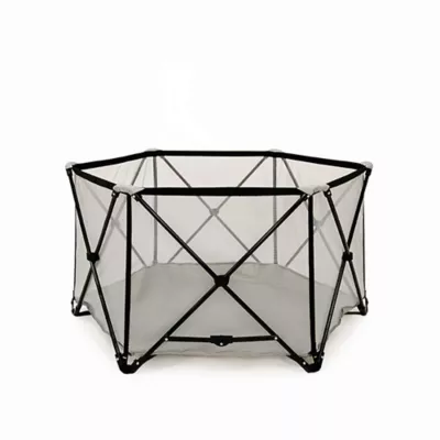 Product Carlson Pet Products Deluxe Gray Six Panel Pet Pen with Canopy