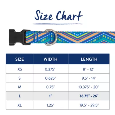 Top Paw® Blue Retro Stripe Dog Collar, Blue Dog Collar, Adjustable, Multiple Sizes - Image 5