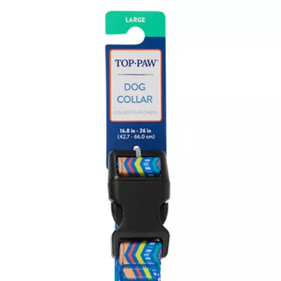 Top Paw® Blue Retro Stripe Dog Collar, Blue Dog Collar, Adjustable, Multiple Sizes - Image 6