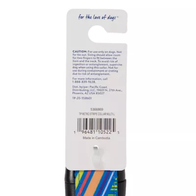 Top Paw® Blue Retro Stripe Dog Collar, Blue Dog Collar, Adjustable, Multiple Sizes - Image 7
