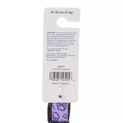 Product Top Paw® Purple Paw Print Dog Collar