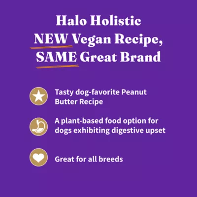 Halo Holistic Adult Dog Vegan Food - Plant-Based Peanut Butter Recipe - Image 5