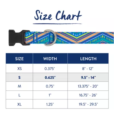 Top Paw® Blue Retro Stripe Dog Collar, Blue Dog Collar, Adjustable, Multiple Sizes - Image 5