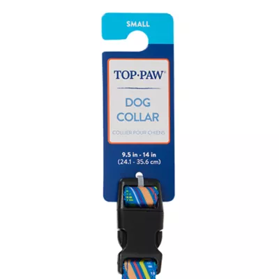 Top Paw® Blue Retro Stripe Dog Collar, Blue Dog Collar, Adjustable, Multiple Sizes - Image 6