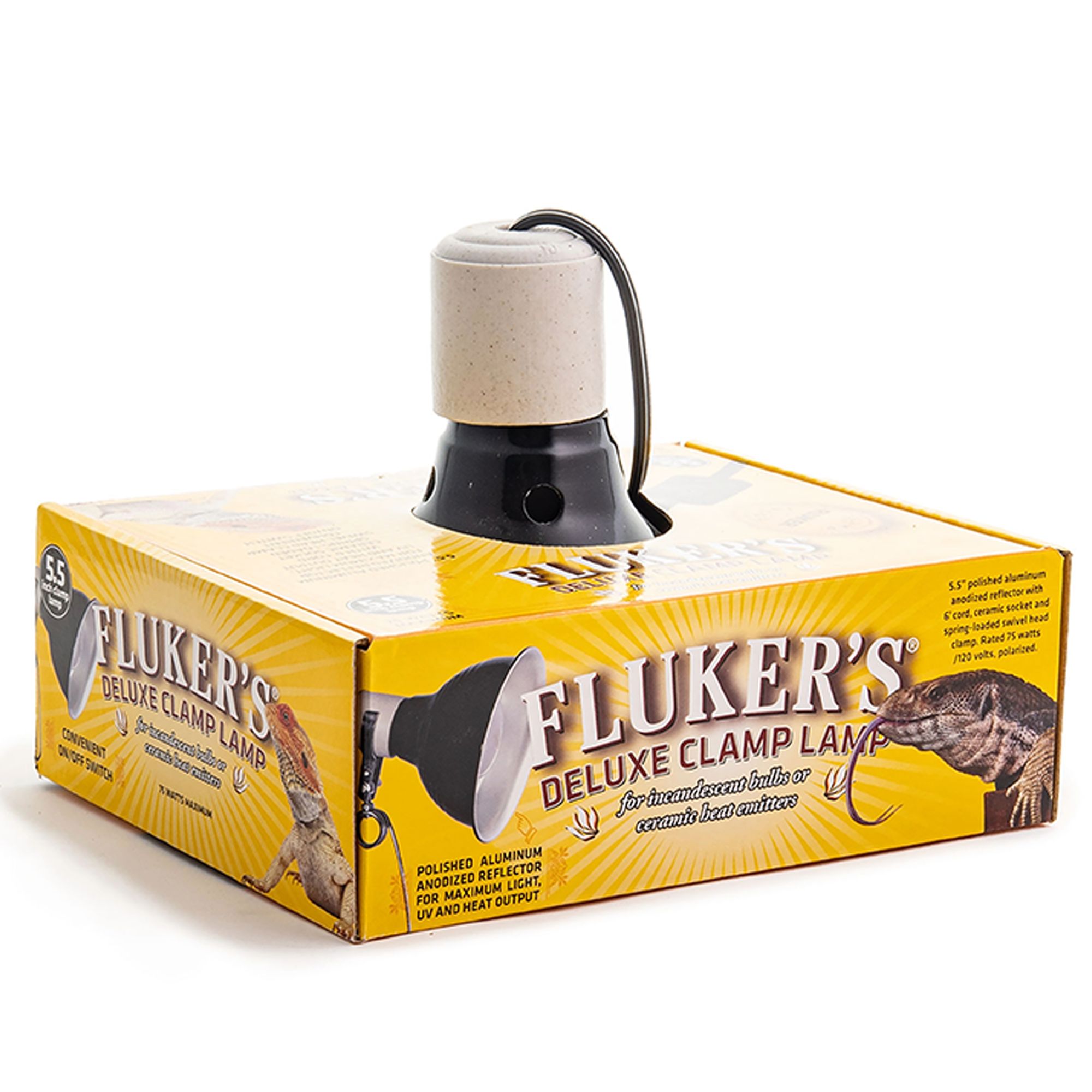 Flukers Deluxe Clamp Lamp Reptile Terrarium Clamp Light Fixture - 8.5 in - thumbnail 2