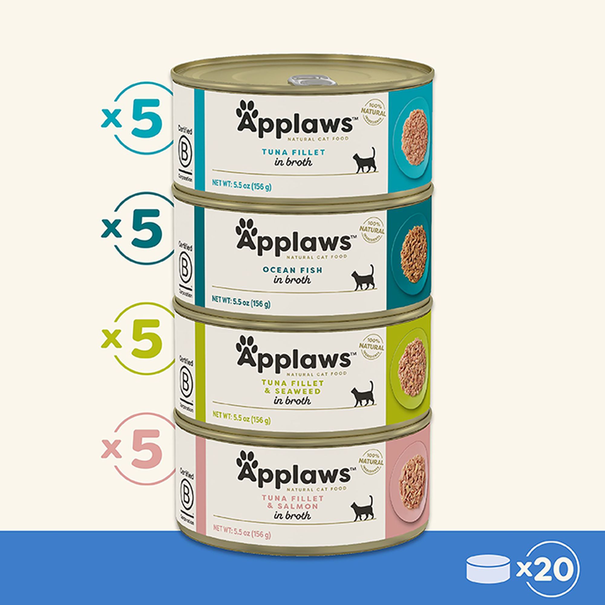 Applaws Cat - Broth, Fish, Variety Pack, 20 CT, 110 OZ - thumbnail 4