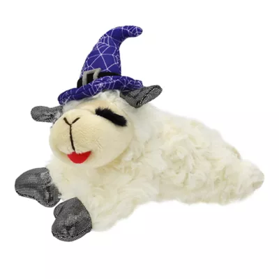Product Multipet® Halloween Lamb Chop with a Spider Web Witch Hat and Shiny Black Paws and Ears 6"