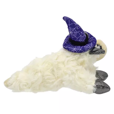 Product Multipet® Halloween Lamb Chop with a Spider Web Witch Hat and Shiny Black Paws and Ears 6"