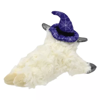 Product Multipet® Halloween Lamb Chop with a Spider Web Witch Hat and Shiny Black Paws and Ears 6"