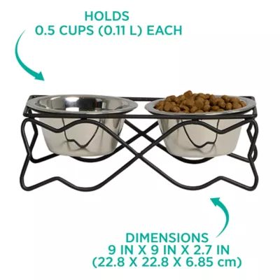 Product Whisker City® Black Steel Fish Stand Double Diner