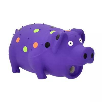 Product Multipet® Halloween Purple Globlet Grunting Pig with Polka Dots 8"