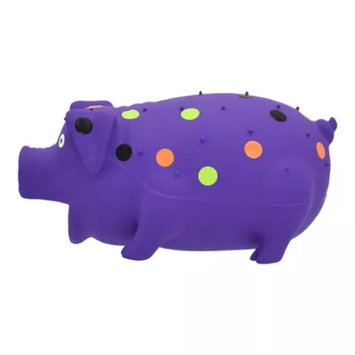Product Multipet® Halloween Purple Globlet Grunting Pig with Polka Dots 8"
