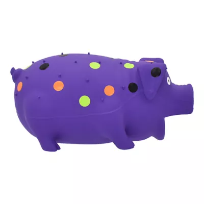 Product Multipet® Halloween Purple Globlet Grunting Pig with Polka Dots 8"