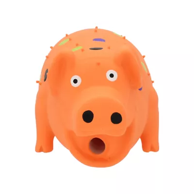Product Multipet® Halloween Orange Globlet Grunting Pig with Polka Dots 8"