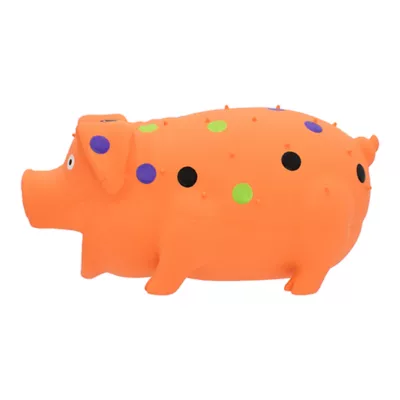 Product Multipet® Halloween Orange Globlet Grunting Pig with Polka Dots 8"