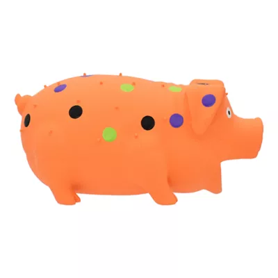 Product Multipet® Halloween Orange Globlet Grunting Pig with Polka Dots 8"