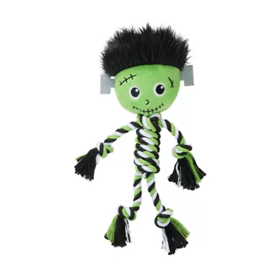 Product Thrills & Chills® Rope with Frankenstein Plush Squeaker Dog Toy