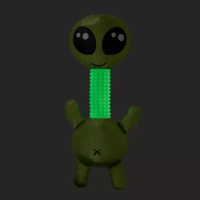 Product Thrills & Chills® Squeaker Long Neck Glow-in-the-Dark Alien Plush Dog Toy