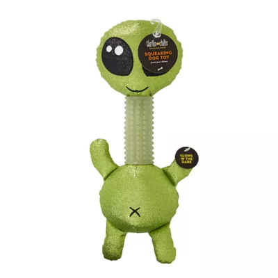 Product Thrills & Chills® Squeaker Long Neck Glow-in-the-Dark Alien Plush Dog Toy