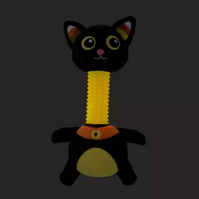 Product Thrills & Chills® Squeaker Long Neck Glow-in-the-Dark Cat Plush Dog Toy