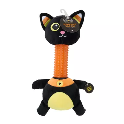 Product Thrills & Chills® Squeaker Long Neck Glow-in-the-Dark Cat Plush Dog Toy