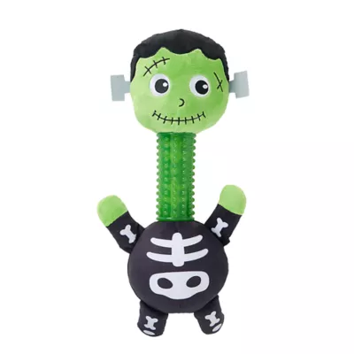 Product Thrills & Chills® Squeaker Long Neck Glow-in-the-Dark Frankenstein Plush Dog Toy