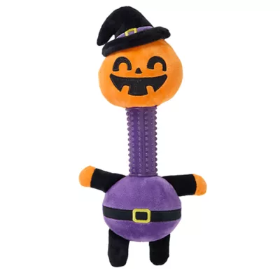 Product Thrills & Chills® Sqeaker Long Neck Glow-in-the-Dark Pumpkin Plush Dog Toy