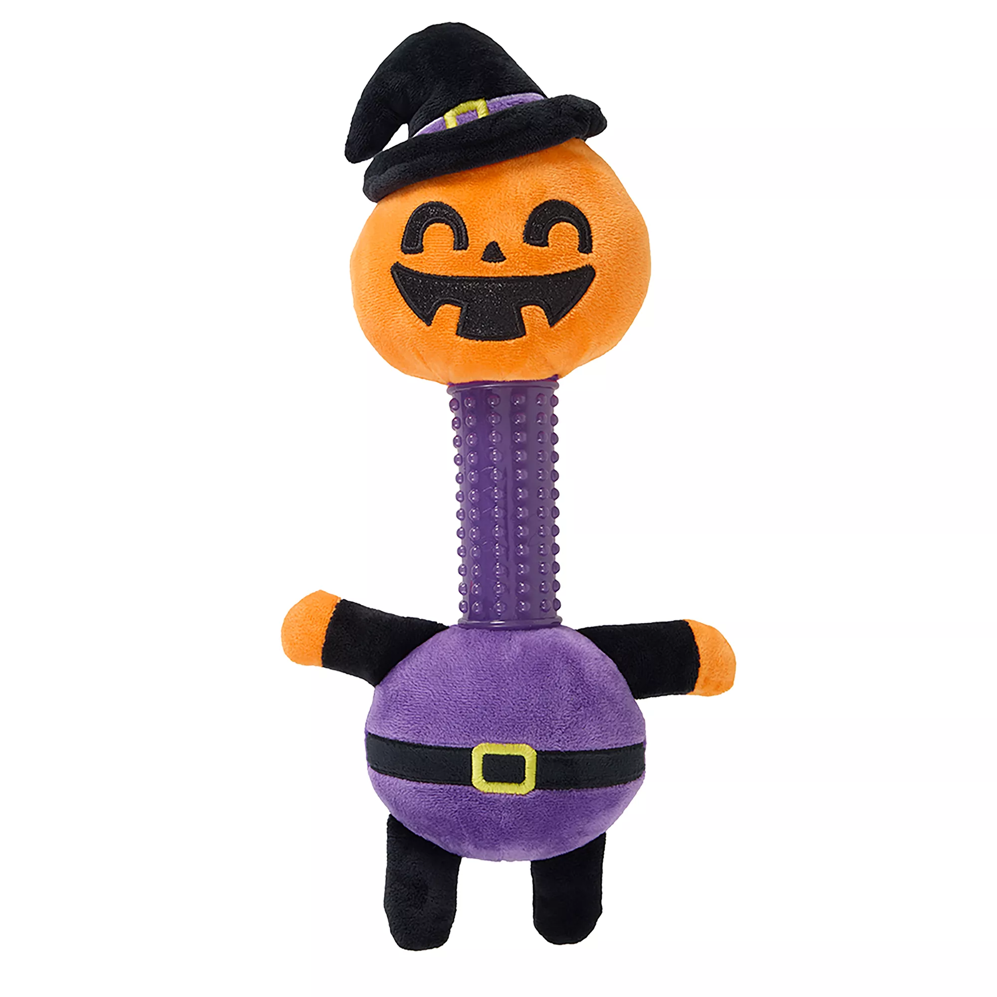 Thrills & Chills® Sqeaker Long Neck Glow-in-the-Dark Pumpkin Plush Dog Toy