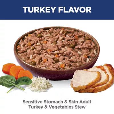 Product Hill's Science Diet Sensitive Stomach & Skin Adult Wet Dog Food Topper - Turkey & Vegetables, 2.8 oz