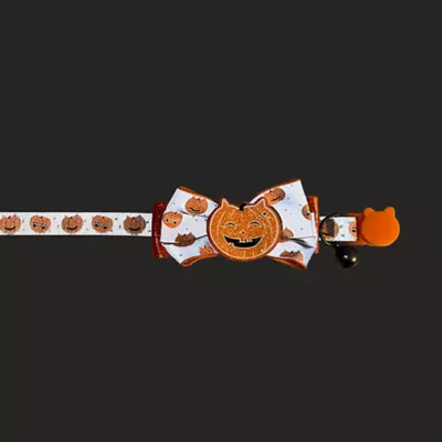 Product Thrills & Chills® Pumpkin Bow Cat Collar