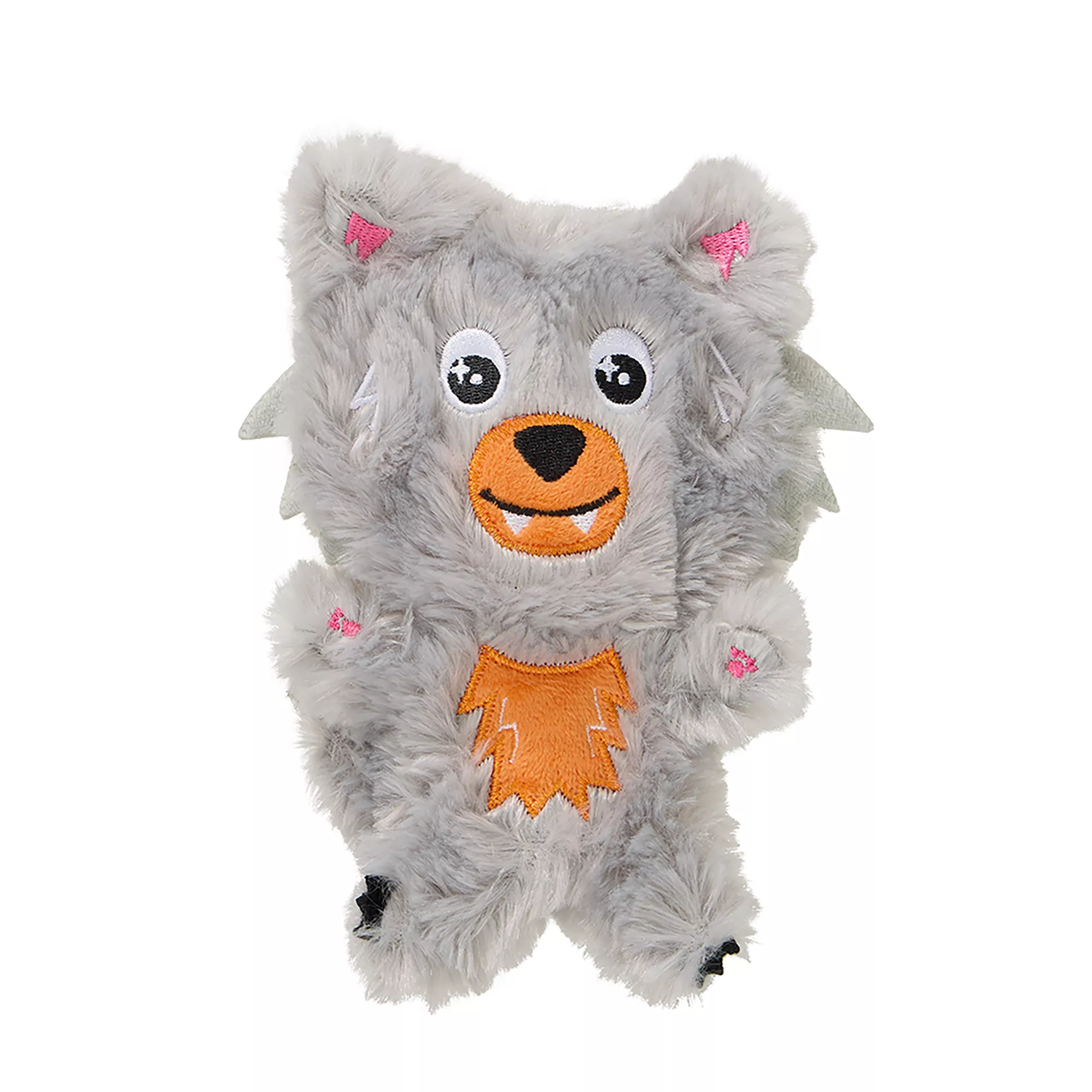 Thrills & Chills® Flattie Wolf Dog Toy with Squeaker & Crinkly Sounds
