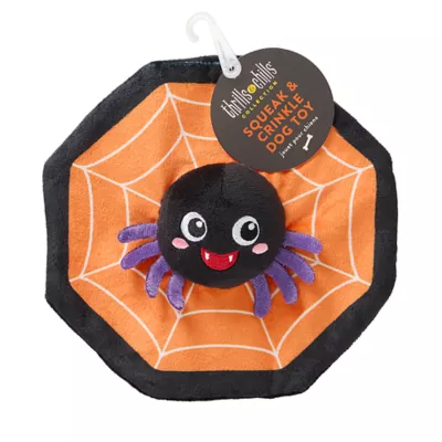 Product Thrills & Chills® Flattie Spider Dog Toy with Squeaker & Crinkly Sounds