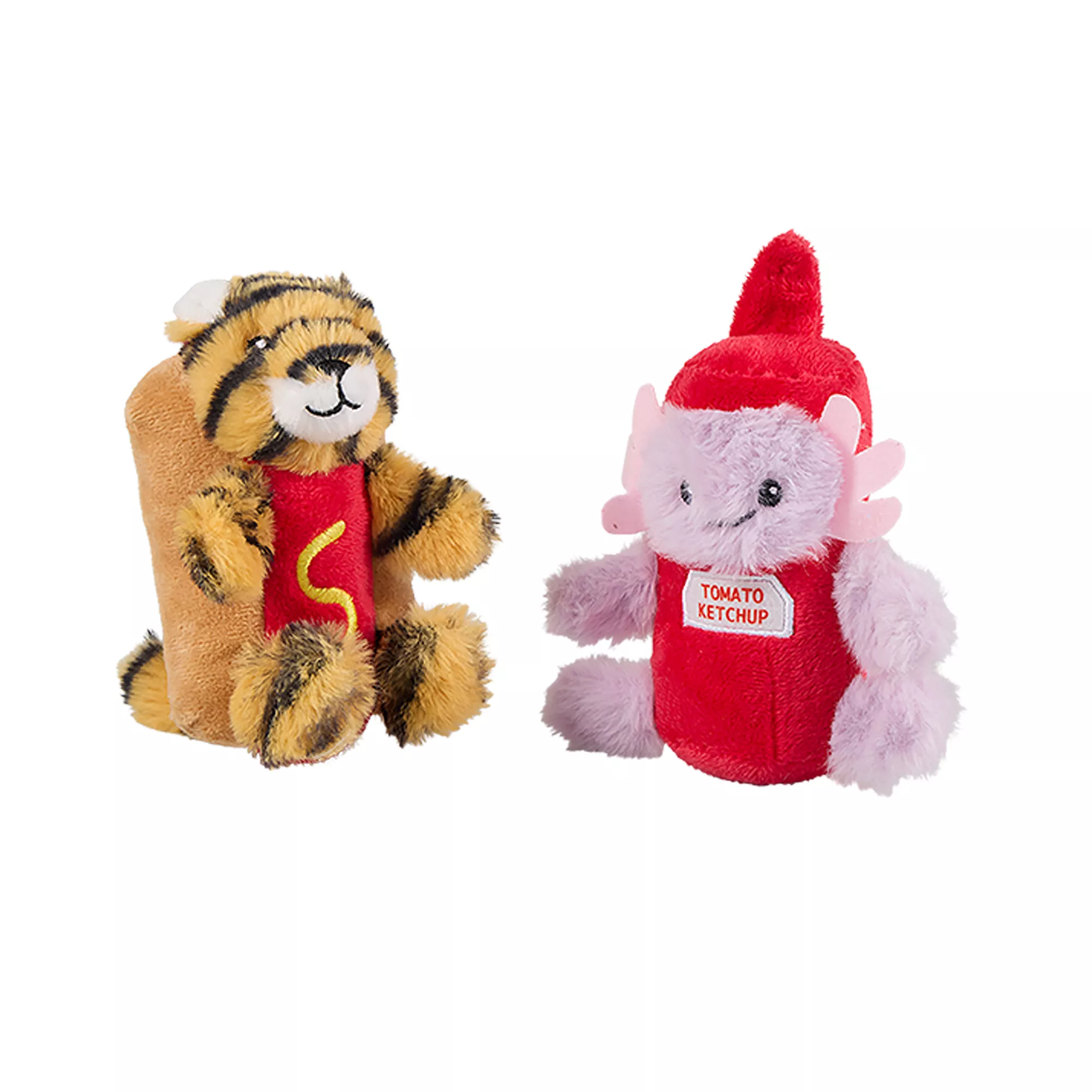 Thrills & Chills® Squeaker Axolotl & Tiger Plush Dog Toys - 2 PK