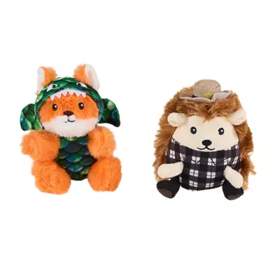 Product Thrills & Chills® Squeaker Hedgehog & Fox Plush Dog Toys - 2 PK